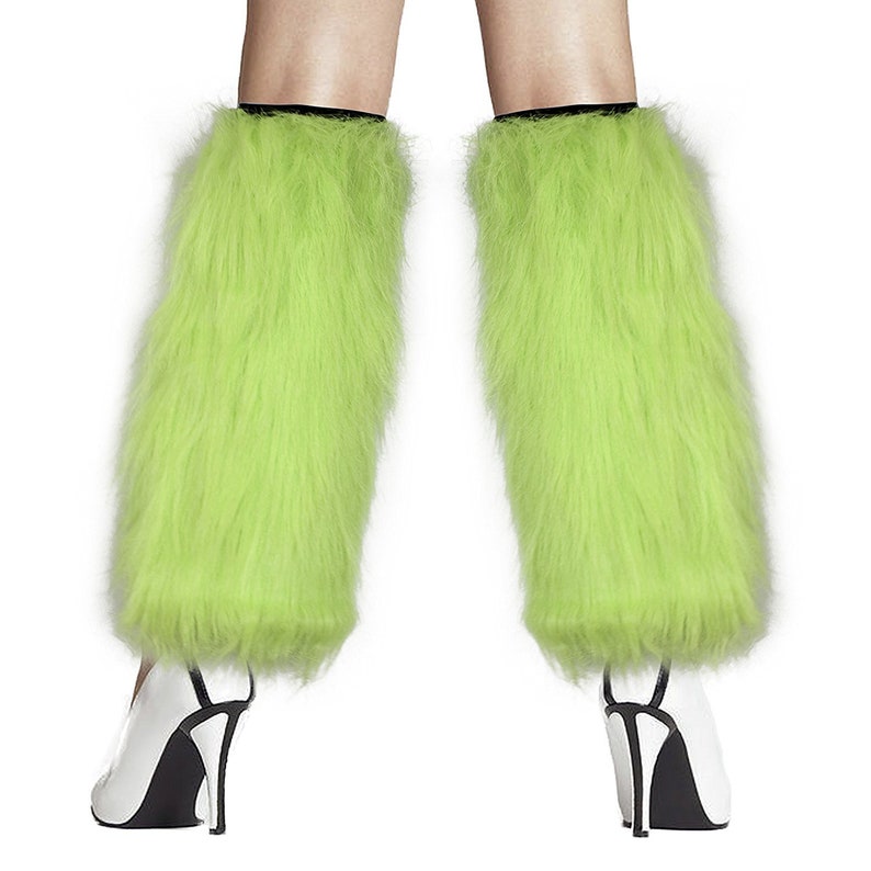 Women's Furry Green Leg Warmers Etsy