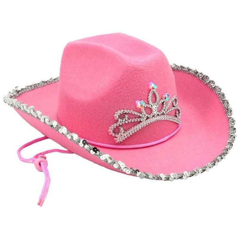 Pink Blinking Tiara Cowboy Hat Youth Size Etsy