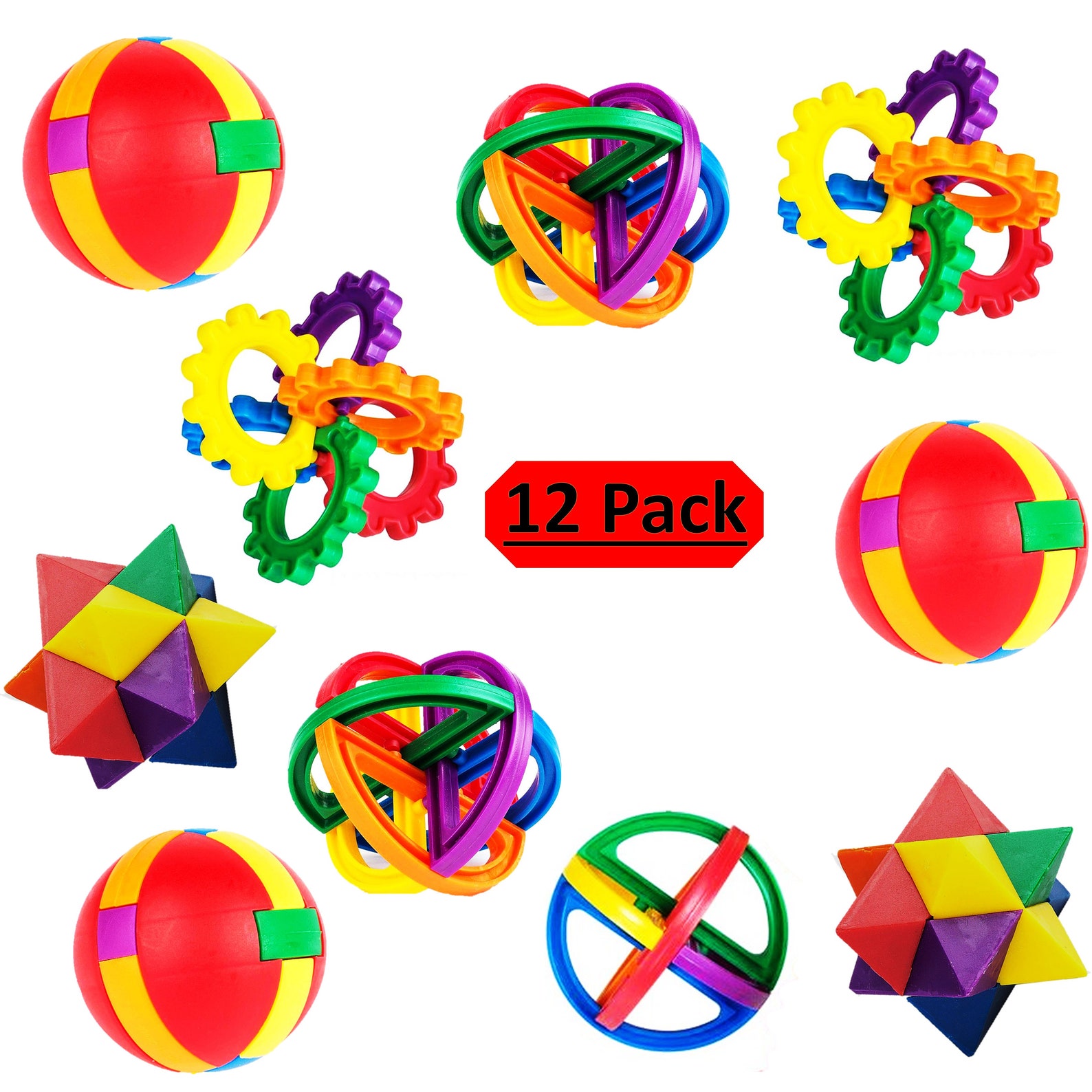 Plastic Puzzle Balls 12 Pieces Etsy