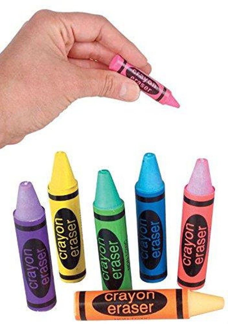 Big Crayon Shaped Erasers Pack of 36 Etsy