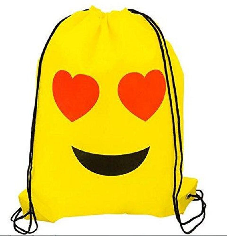 Emoji Drawstring Tote Bag 10 Pack Emoji Trip Bag Etsy