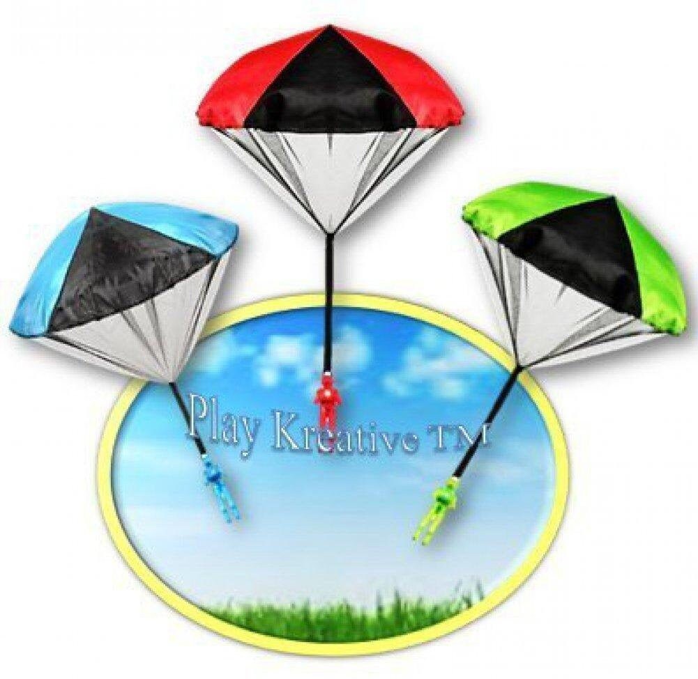 3 x Vintage Children Paratrooper Parachute Skydiver Outdoor Toy Gift