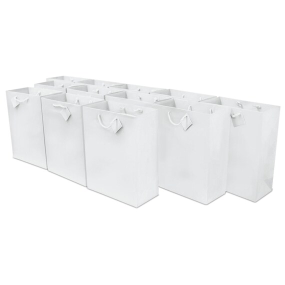 Medium White Gift Bags With Handles and Gift Tags Pack of 12 Etsy
