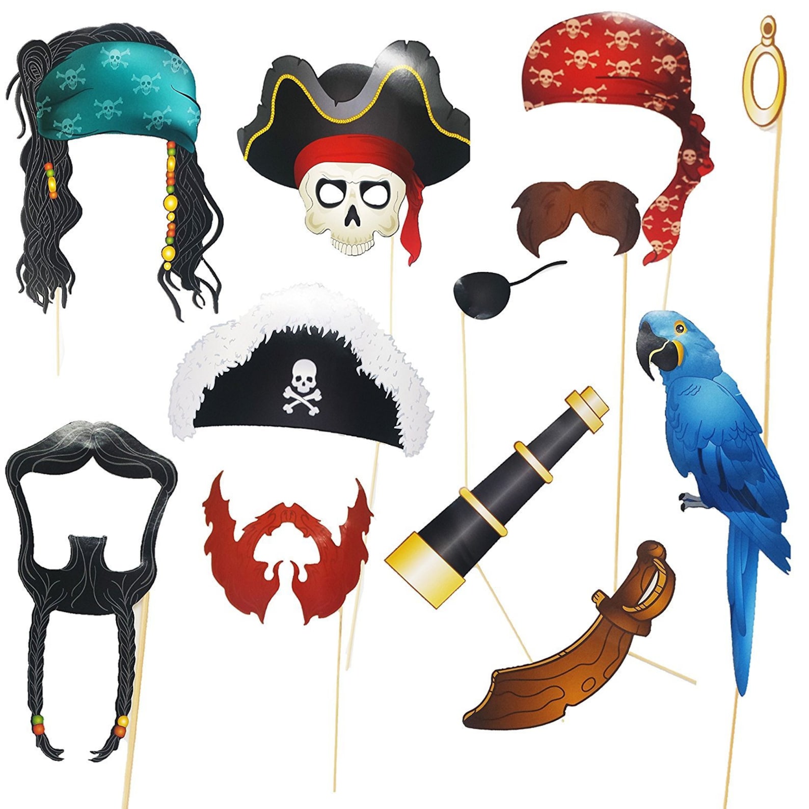Pirate Photo Booth Props Set | Etsy