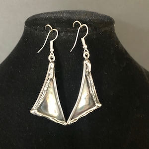Triangle Silver Earrings,Geometric Silver Earrings,Statement Earrings,Triangle Drop Earrings,Triangle Dangle Earrings,Statement Earrings