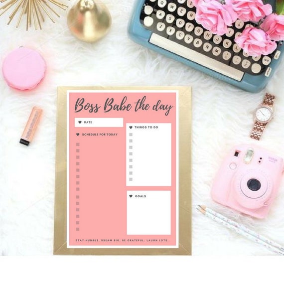 Girl Boss Schedule / Girl Boss Printable Planner Sheet / | Etsy