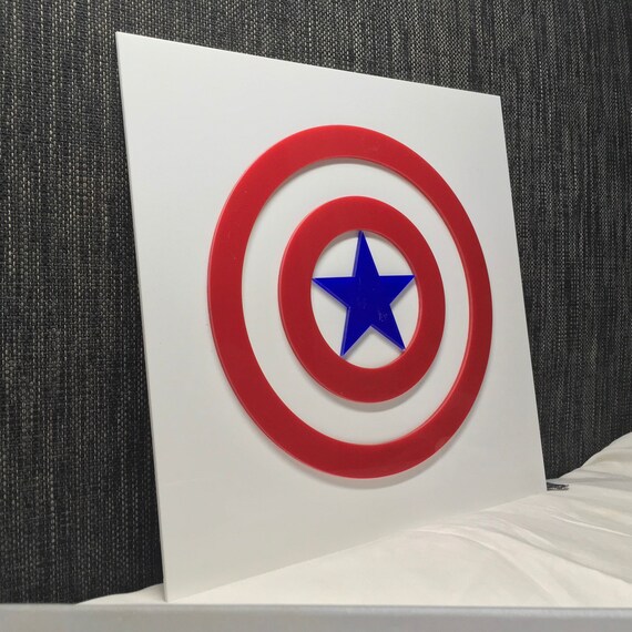 Acrylic Wall Art Captain America Superhero Wall Art Boys Bedroom Decor Neutral Nursery Decor Superhero Nursery Kids Bedroom Decor