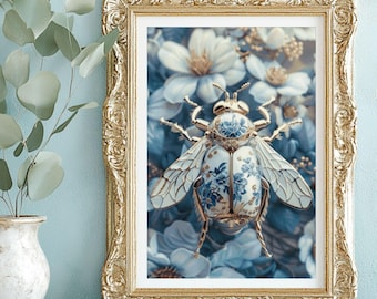PDF "Porcelain Fly" Cross Stitch Pattern DMC Instant Download, Pattern Keeper Compatible