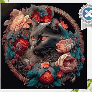 PDF &quot;Beautiful Cat&quot; Cross Stitch Pattern DMC, Pattern Keeper Compatible, Instant Download