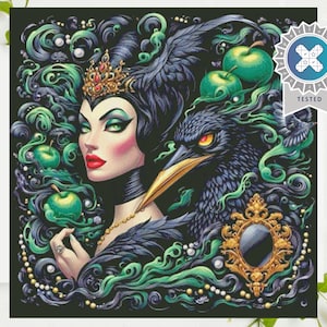 PDF &quot;Maleficent Portrait&quot; + BONUS Chart Cross Stitch Pattern DMC, Pattern Keeper Compatible, Instant Download