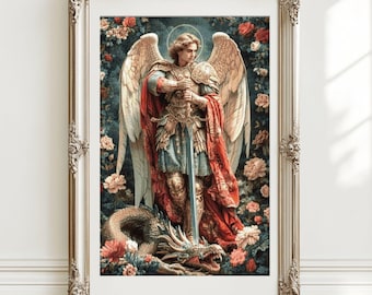 PDF "Kreuzstichmuster ""Saint Michael"" DMC, Pattern Finder Kompatibel, Sofort Download."