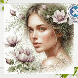 PDF &quot;Nature Embrace&quot; Cross Stitch Pattern DMC, Pattern Keeper Compatible, Instant Doawnload, Watercolour Wildflowers Cross Stitch