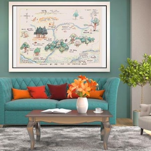 "PDF ""100 Acre Wood Map"" Kreuzstichmuster DMC, Pattern keeper Kompatibel, Sofort Download."