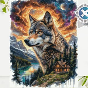 PDF &quot;Spirit of The Mountains&quot; Cross Stitch Pattern DMC, Pattern Keeper Compatible , Instant Download, Landscape Watercolour Cross Stitch