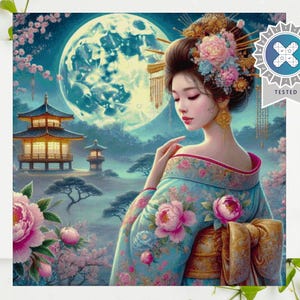 PDF "Moonlight Geisha" Cross Stitch Pattern DMC Pattern Keeper Compatible, Instant Download