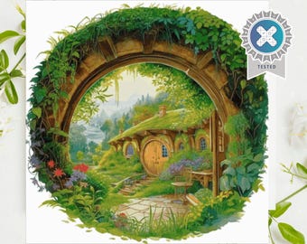 PDF « Bilbo's Garden Retreat », motif de point de croix DMC, compatible avec Pattern Keeper, téléchargement immédiat