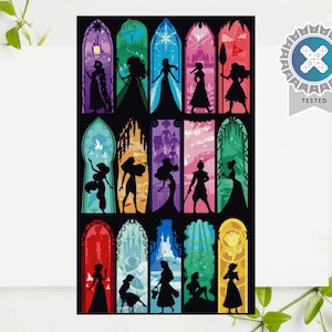 PDF "Princess Shadow" korsstygnsmönster DMC, kompatibelt med Pattern Keeper, direkt nedladdning