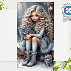 Wzór do haftu krzyżykowego „Milky Velvet Wonderland” w formacie PDF, kompatybilny z Pattern Keeper, natychmiastowe pobranie, uroczy kotek