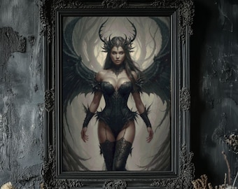 PDF « Dark Angel », motif de point de croix DMC, compatible avec Pattern Keeper, téléchargement immédiat
