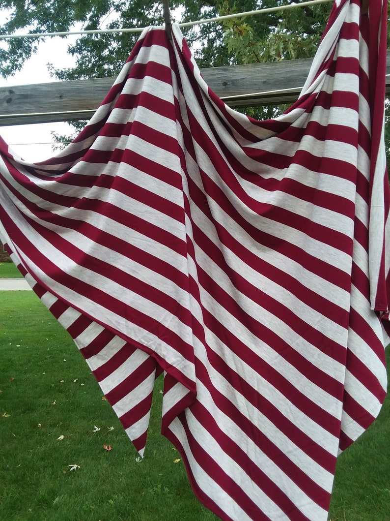 Green /& Burgandy Striped swaddle