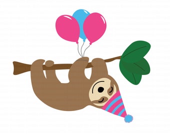 Download Free Sloth Birthday Svg Etsy for Cricut Explore, Silhouette and other cutting machines.