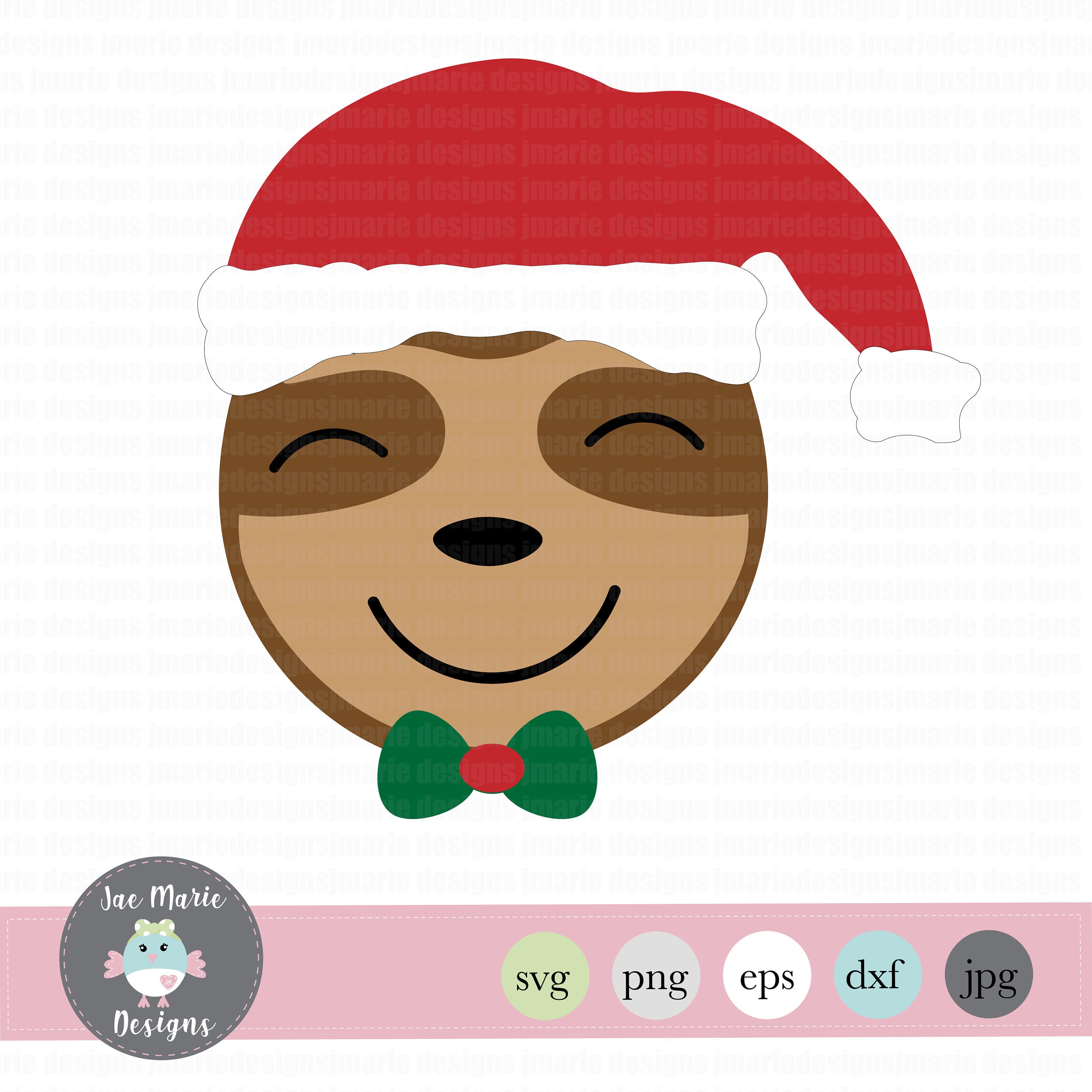 Download Christmas sloth svg santa sloth cute sloth monogram | Etsy