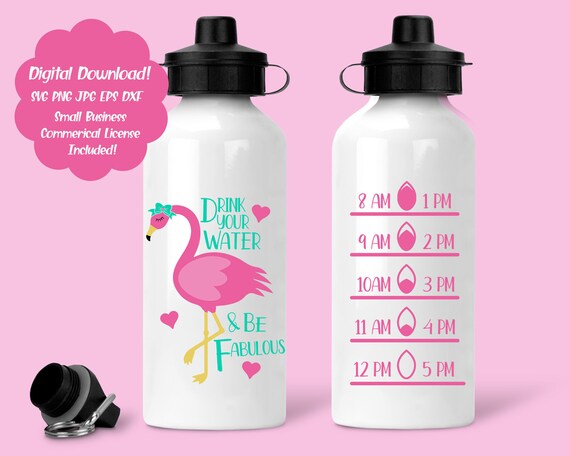 Download Flamingo Waterbottle Svg Cut File Silhouette Svg File Etsy