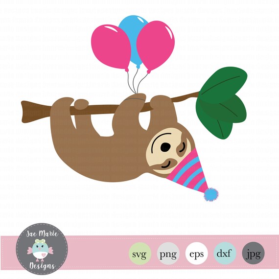 Download Cute Sloth Svg Girl Birthday