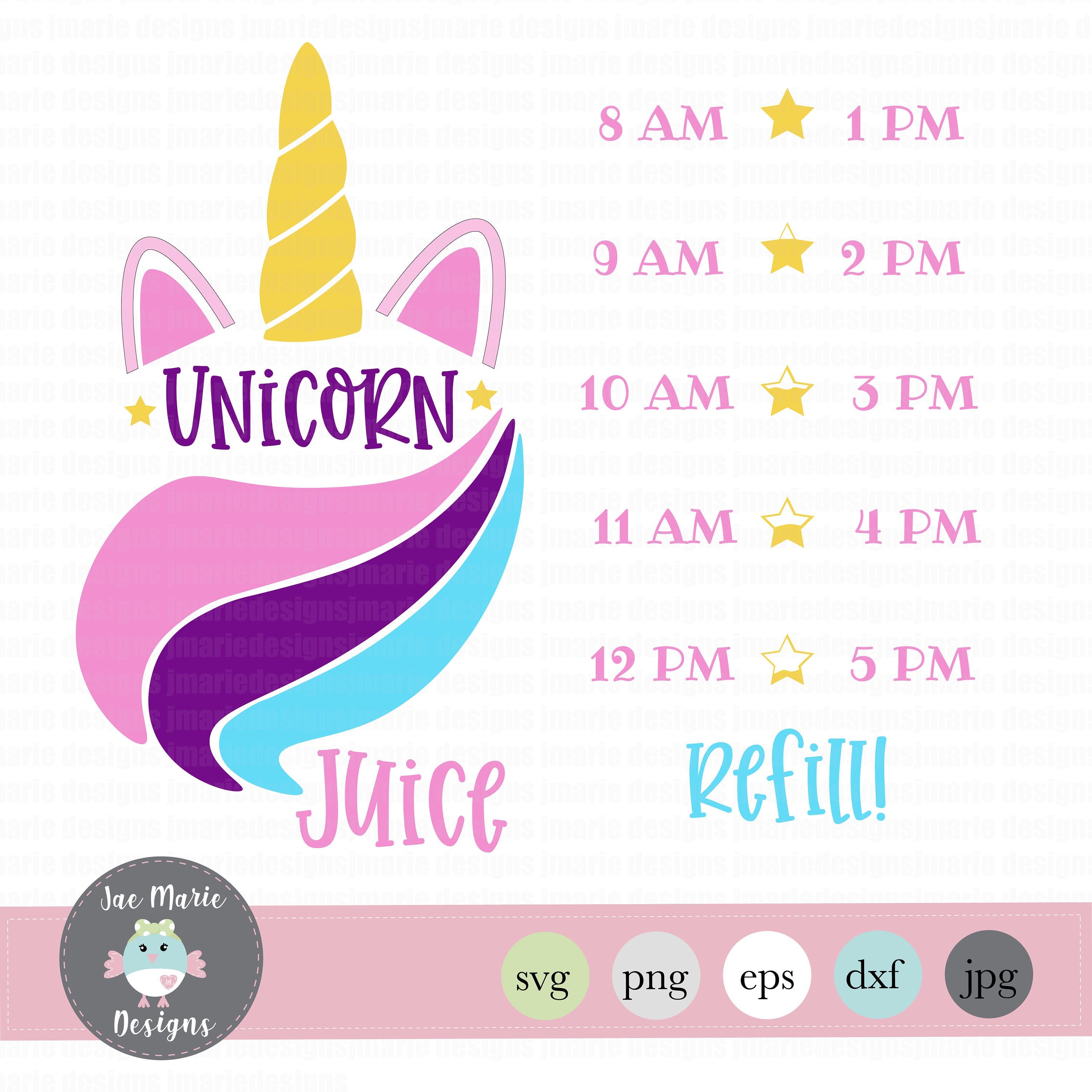 Unicorn Waterbottle Svg Unicorn Juice Svg Unicorn Water Etsy