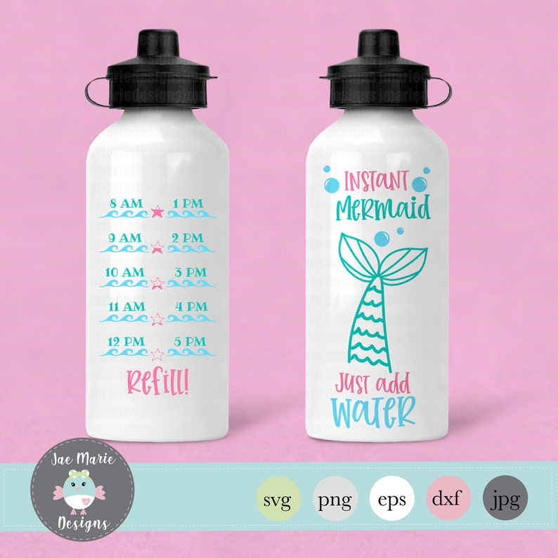 Instant Mermaid Just add water svg mermaid water bottle | Etsy