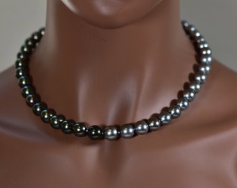 Harlequin Natural 8-10 mm AAA/AA Tahitian Pearl strand