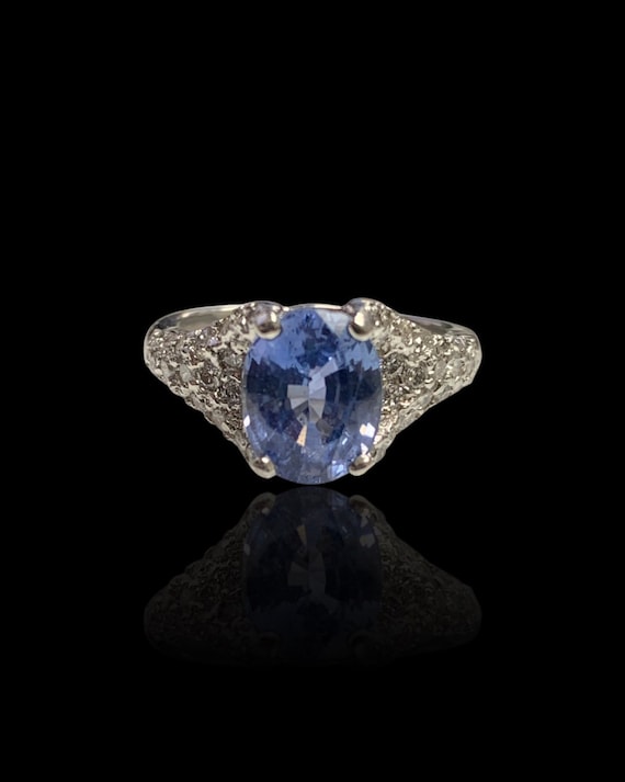 Estate Solid Platinum Natural Fine Ceylon Sapphire