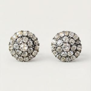Georgian Antique Old Mine Cut Diamond Pave Earrings