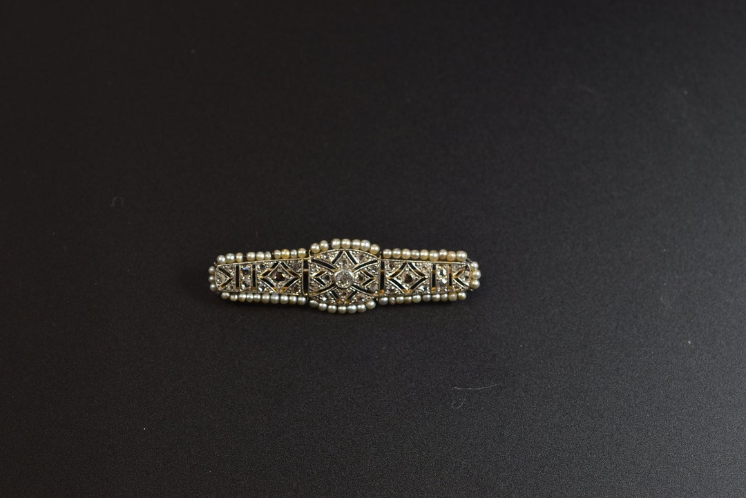 Broche Bâton (stick Pin) Tête De Renard En Or 18K Et Diamant Taille Rose - Style Edwardian (avant 1920) - Occasion