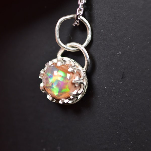 Sterling Silver Handmade Contra Luz 2 carat Natural Mexican Boulder Opal