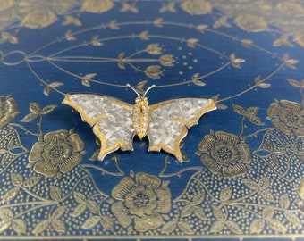 Estate Platinum 18 Karat Michael Bodanza Butterfly Brooch