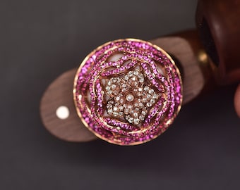 18 Karat Rose Gold Pink Sapphire Diamond Flower Dome Cocktail Ring