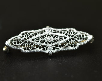 Antique Filigree 14k Pin Genuine Edwardian Signed