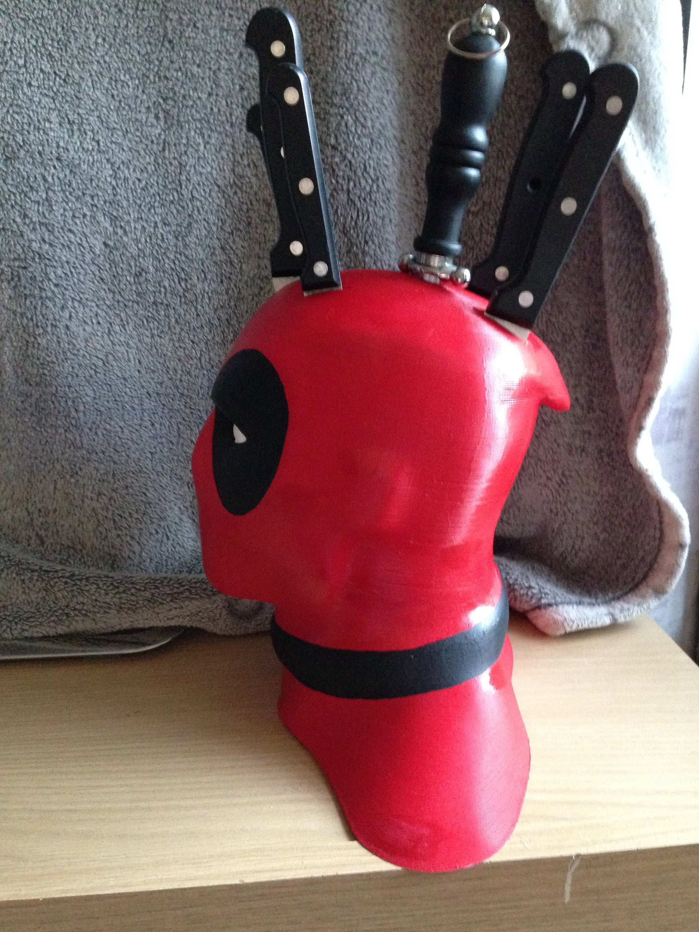 Marvel Comics Deadpool 6 Slot Knife Block Knives Holder RARE Kitchen