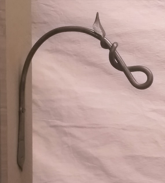 Leaf Motif Plant Hanger Iron Bird Feeder Hook Arch Hook Hand Forged Glad to do custom work