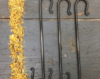 3er-Set handgeschmiedete, von Schmied hergestellte dekorative S-Haken, Pflanzenhaken, Küchenhaken, Handtuchhaken, Tassenhaken, Topfhaken aus geschmiedetem Stahl