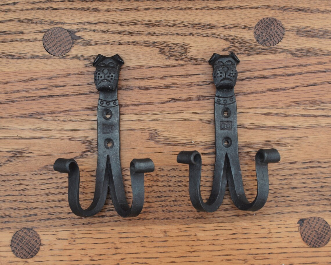 Hand Dog Head Wall Hook Blacksmith Made Dog Head Wall Etsy