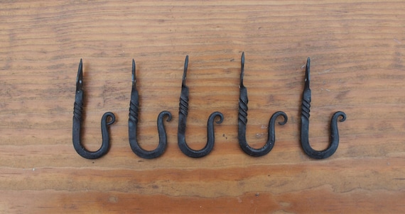 Colonial Blacksmith hand made wrought iron 4/" hook and eye.