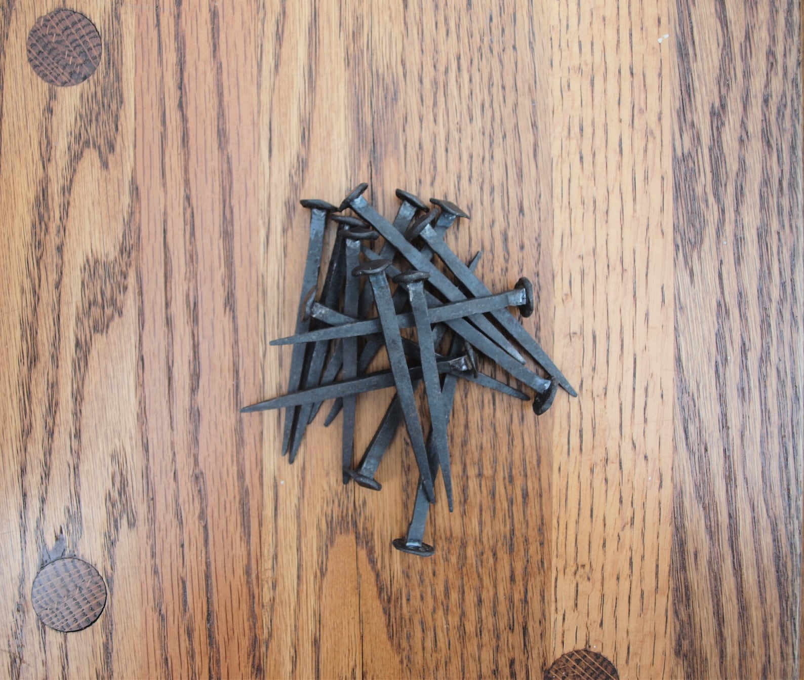 Set of 5 Hand Rosehead Nails in Display Packaged, Hand Made