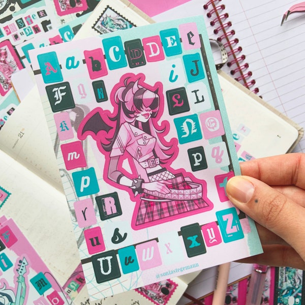 Monster Punk letter sticker sheets