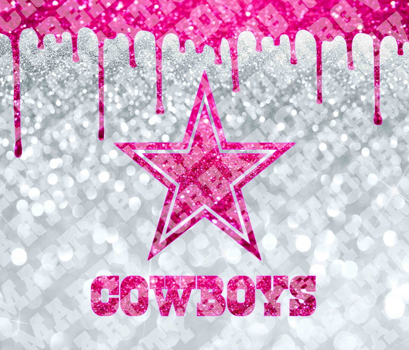 Cowboys Pink Glitter Wrap for Sublimation Dallas 20 oz Skinny Etsy