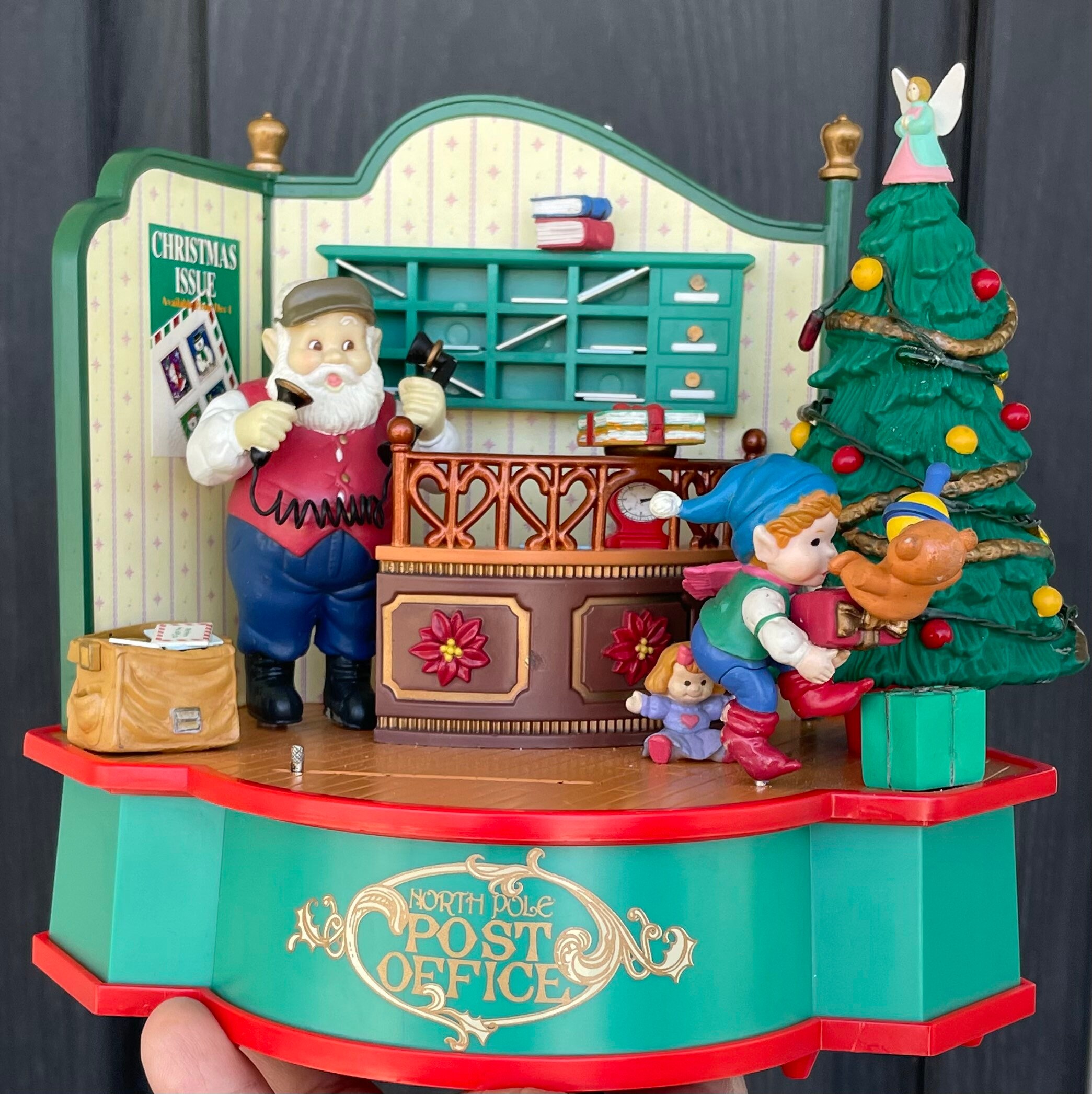 Animated Music Box Christmas Charms Santa North Pole Post Office