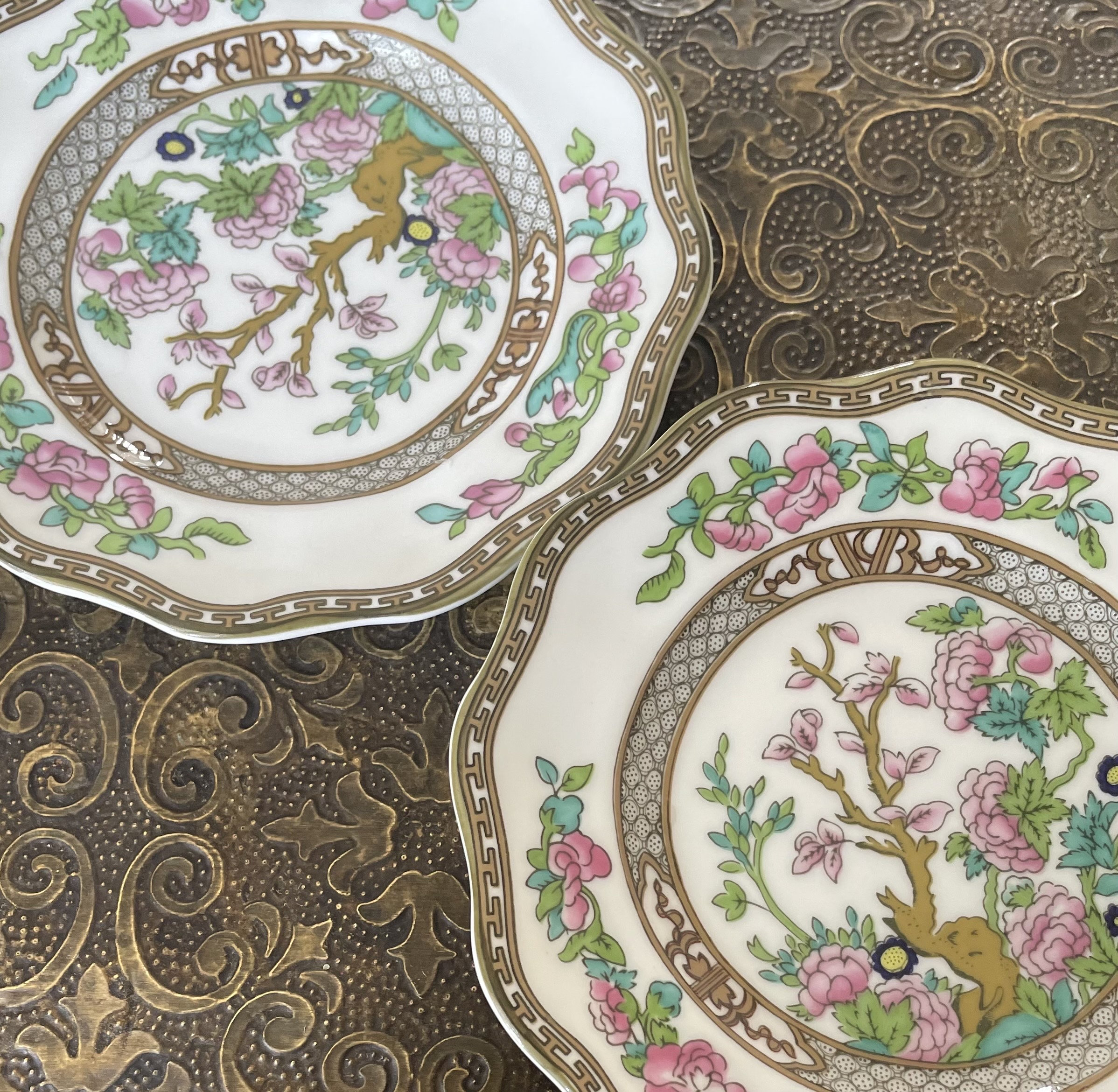 Vintage Coalport The Indian Tree Bone China Set of 2 Salad Plates