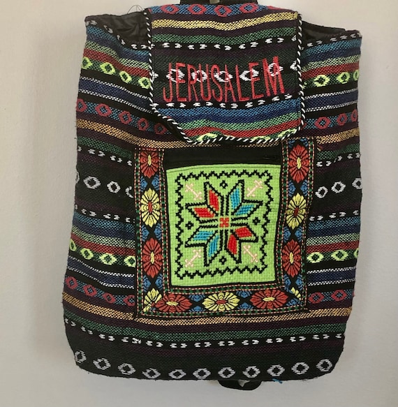 Hand Embroidered Palestine Backpack Boho Style Je… - image 1