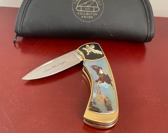Franklin Mint Save the Eagle Single Blade Folding Collector Knife